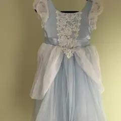 水色チュールドレス レース装飾付き