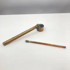 真鍮製 矢立 やたて 携帯筆 墨壺 筆付き 古道具のサムネイル