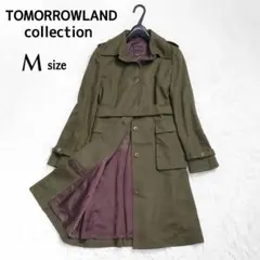 極美品✨トゥモローランドコレクション カシミヤ混ロングコート ベルト カーキ M