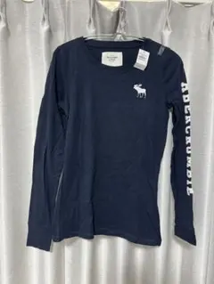 新品 Abercrombie & Fitch ネイビー 長袖Tシャツ y2k