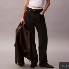 Calvin Klein 90's ルーズ バレルジーンズ 26 ブラック