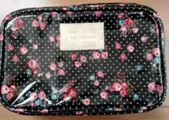 コスメポーチ 花柄　撥水　ビニール　ボタニカル　大きめ　メイク　化粧ポーチ