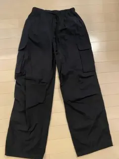 GU ワークパンツ パラシュートパンツ s ブラック　春夏秋