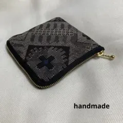 ミニ財布-handmade-大島紬龍1