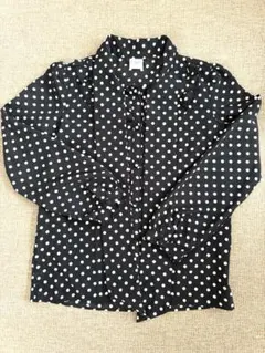 BACKNUMBER KIDS ドット柄長袖シャツ 130サイズ　ボウタイ