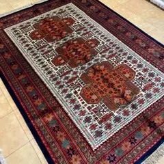 ペルシャ絨毯 トルキャマン産 本物 手織り絨毯トライバルラグ リビングラグ