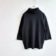 ELSANGLE ハイネック リブ 春ニット ブラック 洗える ブラック M