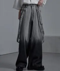 【新品未開封】CUSSILルーズシルエットダブルサスペンダーワイドパンツ