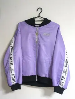 【再値下げ】PINK LATTE フード付き中綿ジャケット パープル Mサイズ