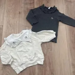 cottoli 襟付きトレーナー　ハイネック　長袖　80 90