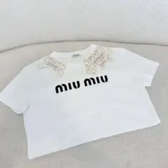 ミュウミュウ miumiu リボン付き 半袖シャツ ロゴプリントのサムネイル