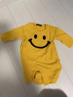 スマイリーフェイスロンパース　黄色　80センチ
