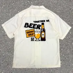 HOUSTON M ボーリングシャツ スーベニアシャツ 刺繍 ビール 半袖シャツのサムネイル