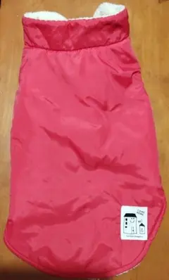 赤い犬用コート フリース内側