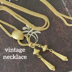 Vintage 艶消しゴールドトーン ヴィンテージ ペンダント ネックレス