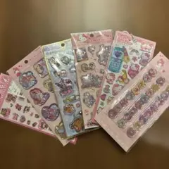 キティー、マイメロ　ウォーターシール、おはじき、平成ハッピーフォン他、6枚セット