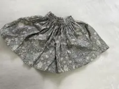 ハンドメイド　スカート　スワン　花柄　80 水色　ブルー