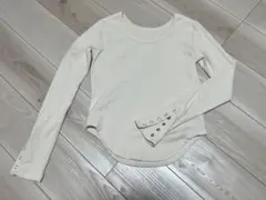 テレコリブ2way袖ボタントップス　キナリ