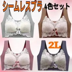 シームレスブラ　ノンワイヤー　ナイトブラ　2L 美胸　楽ブラ　伸縮性　着痩せ
