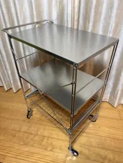 取付無料！無印良品 スチールユニットシェルフ キャスター付きパソコン