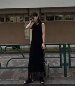 〈値下げ〉 Ameri MEDI CODE YARN FRINGE DRESS
