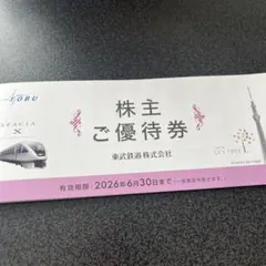 東武鉄道　株主優待券