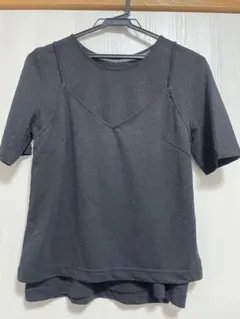 AZUL by MOUSSY 半袖カットソー キャミソール付きブラック