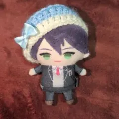 《水色》にじぱぺっと ぬい服 10cm ベレー帽 リボン 安全ピン