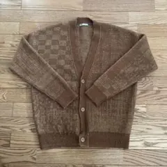 ZARA ブラウン チェック柄 カーディガン S-M