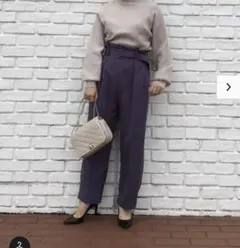 D:  GU sサイズ　ベルトタックテーパードパンツ　パープル　紫