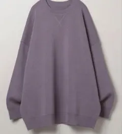 JEANASIS 12GWジャガードボリュームスリーブプルオーバー　ライラック
