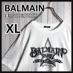 4075【イタリア製・XL】バルマン スターエンブレム センターロゴ Tシャツ