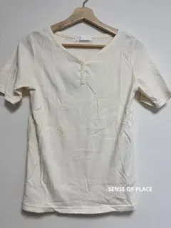 SENSE OF PLACE ヘンリーネック 半袖 リブカットソーのサムネイル