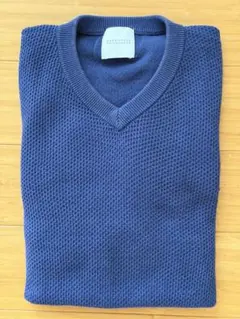 美品MACKINTOSH PHILOSOPHY Vネックニット ネイビー 40号のサムネイル