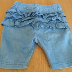 petit main フリル付きデニムパンツ 80