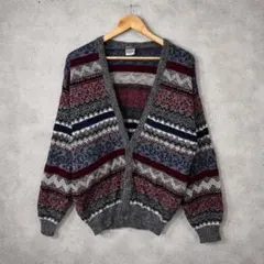 期間値下中！ 90s avant ヴィンテージ 総柄 ニットカーディガン レトロ
