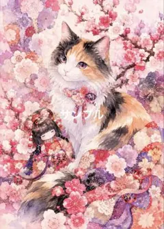 一作限り】花あかりに包まれた三毛猫 三毛猫 P866 - メルカリ