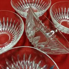 昭和初期　ぎやまんかき氷皿3セット 昭和初期 ぎやまんかき氷皿3セット