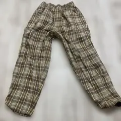 チェック柄長ズボン ウエストゴム付き
