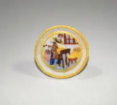 飾り絵皿のフェーブ　靴職人　フェーヴ　フランス　陶器　ミニチュア