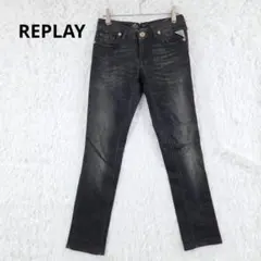REPLAY リプレイ スキニー スリム デニム ジーンズ R刺繍 ストレッチのサムネイル