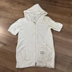 ジェラピケ　フード付きホワイトルームウェア