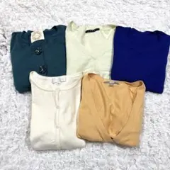 レディース 長袖ニット/薄手/オフィスカジュアル /まとめ売り/5点/秋春