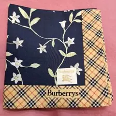 Burberrys 花柄 チェック ハンカチ新品