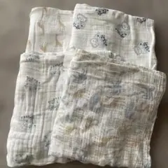 コットン製動物柄おくるみセット