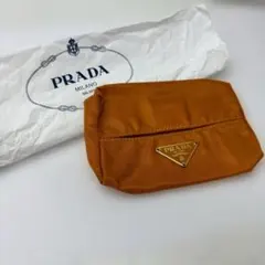 M◆PRADA　ポケットティッシュケース　小物入れ　オレンジ