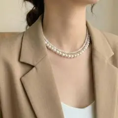 2連 パール ネックレス フォーマル 入学式 卒業式 結婚式 冠婚葬祭 上品