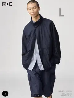 UNIQLO C ライトウェイトスタンドブルゾン ネイビー Lサイズ
