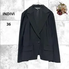 インディヴィ　美品　テーラードシングルジャケット　オフィス　日本製　ワールド