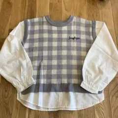 JESSY LOGAN チェック柄長袖カットソー 160